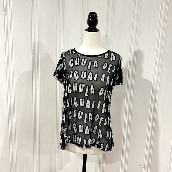 Sheer & sequin DESIGUAL shirt/cardigan - Picture 1 of 8